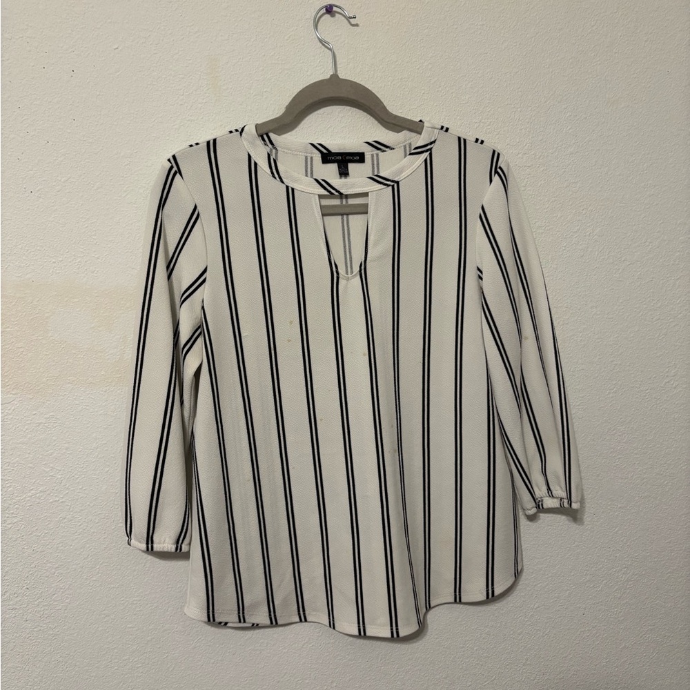 Striped Black and White Women's Top
